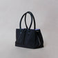 Mini Classic Flow Vegan Leather Tote - Black Purple