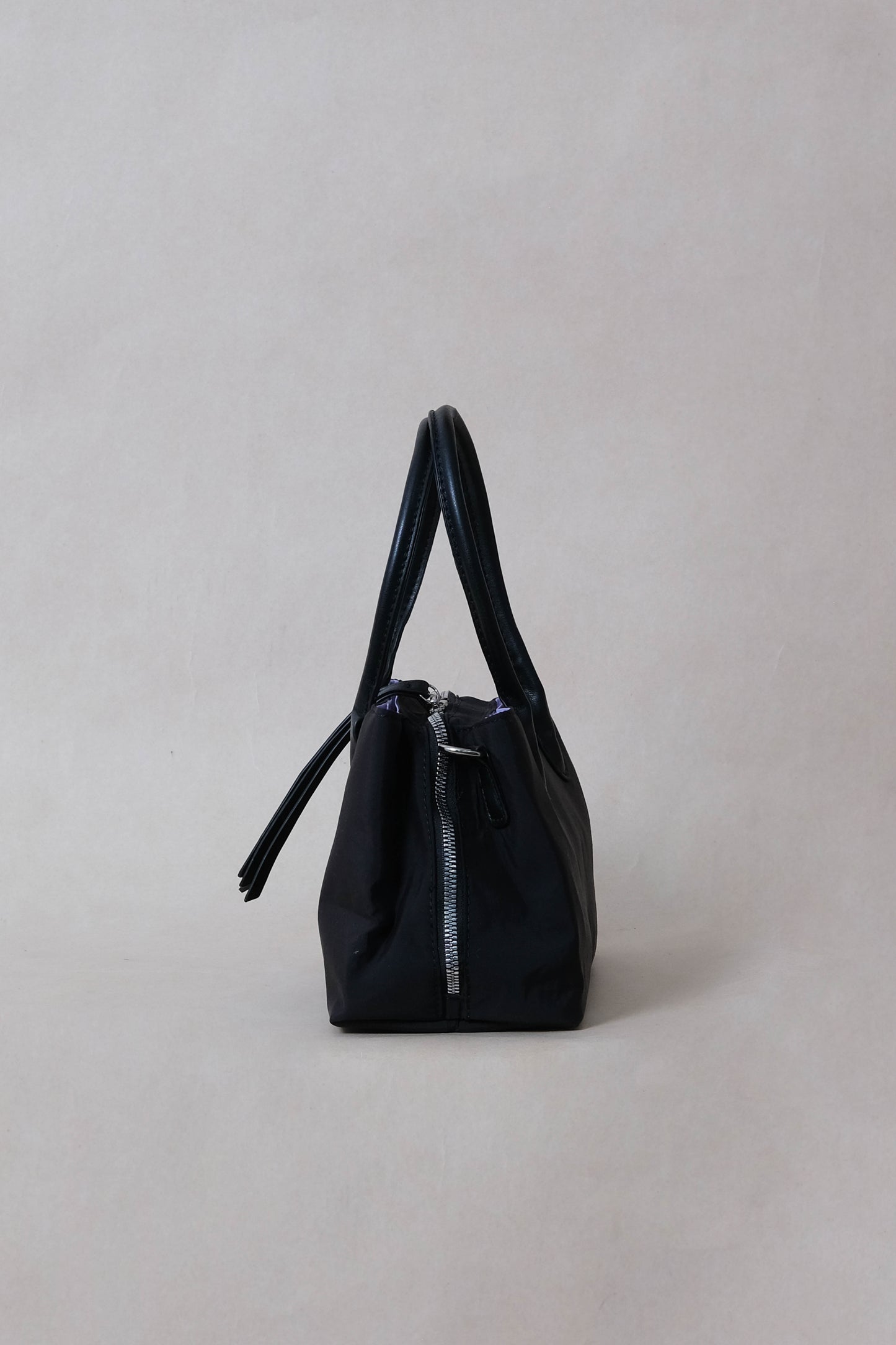 Mini Classic Flow Vegan Leather Tote - Black Purple