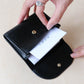 Oil Wax Lychee Textured Wallet In Classic Black