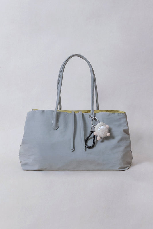 Classic Flow Vegan Leather Tote - Grey Yellow