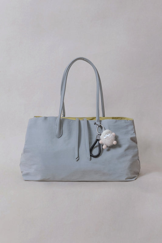 Classic Flow Vegan Leather Tote - Grey Yellow