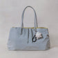 Classic Flow Vegan Leather Tote - Grey Yellow (With Charm)