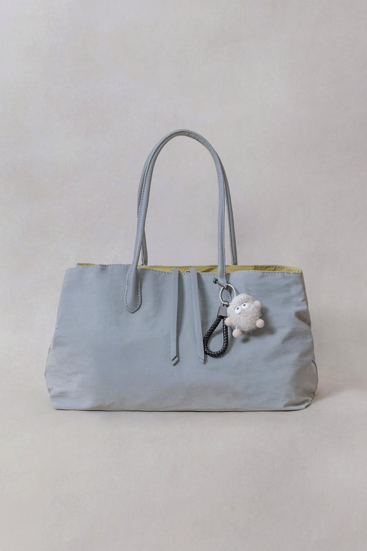 Classic Flow Vegan Leather Tote - Grey Yellow