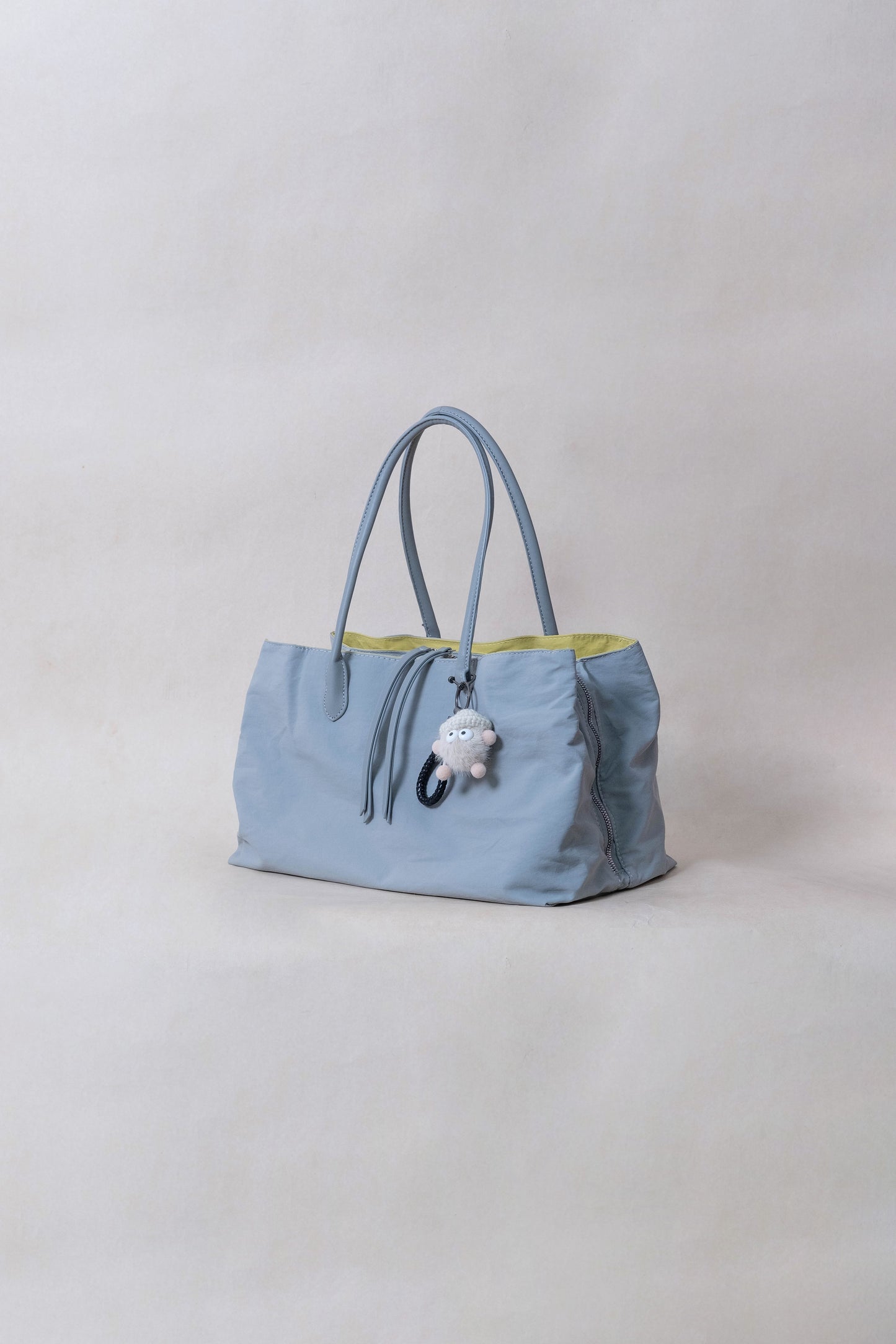 Classic Flow Vegan Leather Tote - Grey Yellow