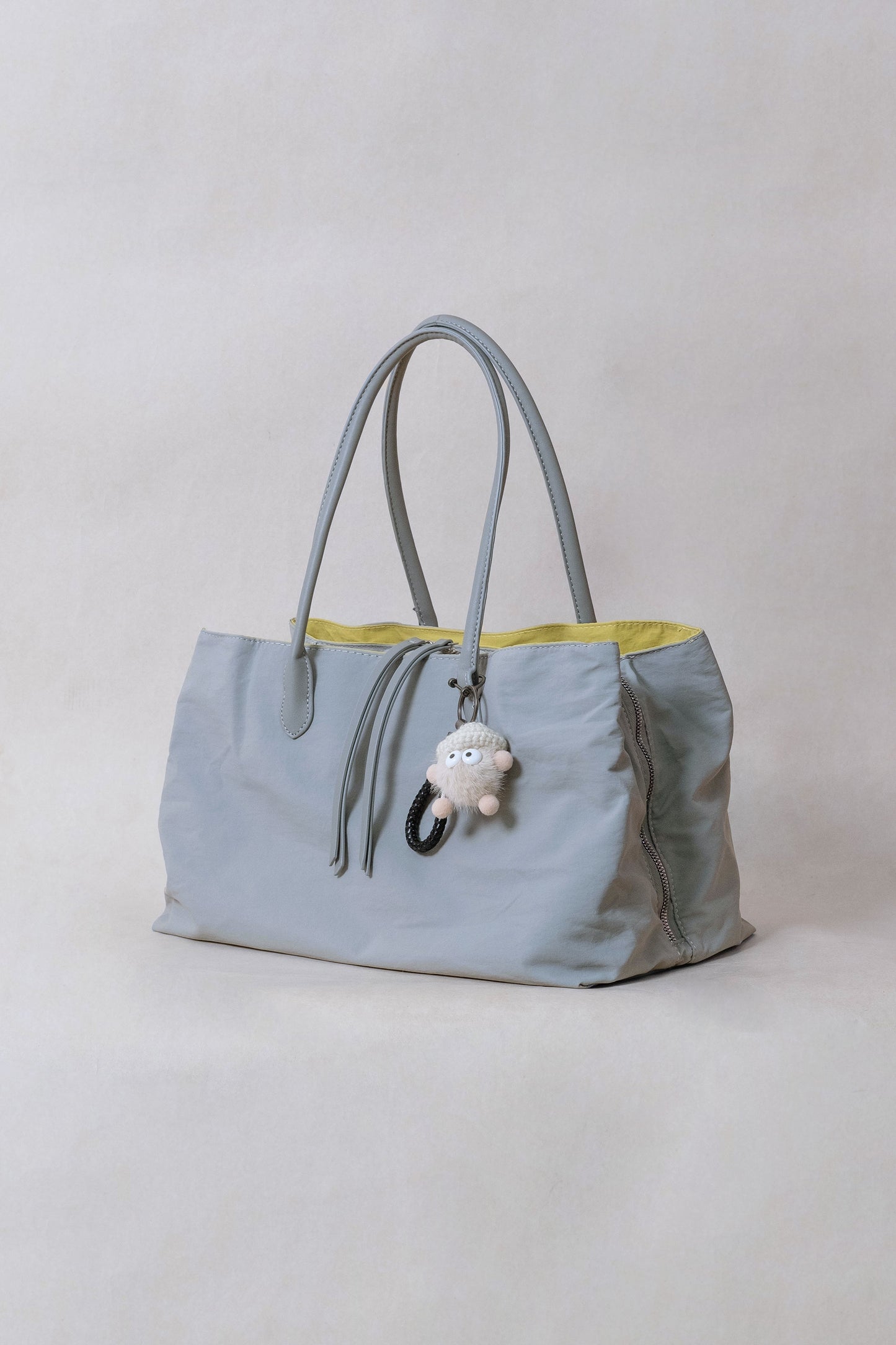 Classic Flow Vegan Leather Tote - Grey Yellow