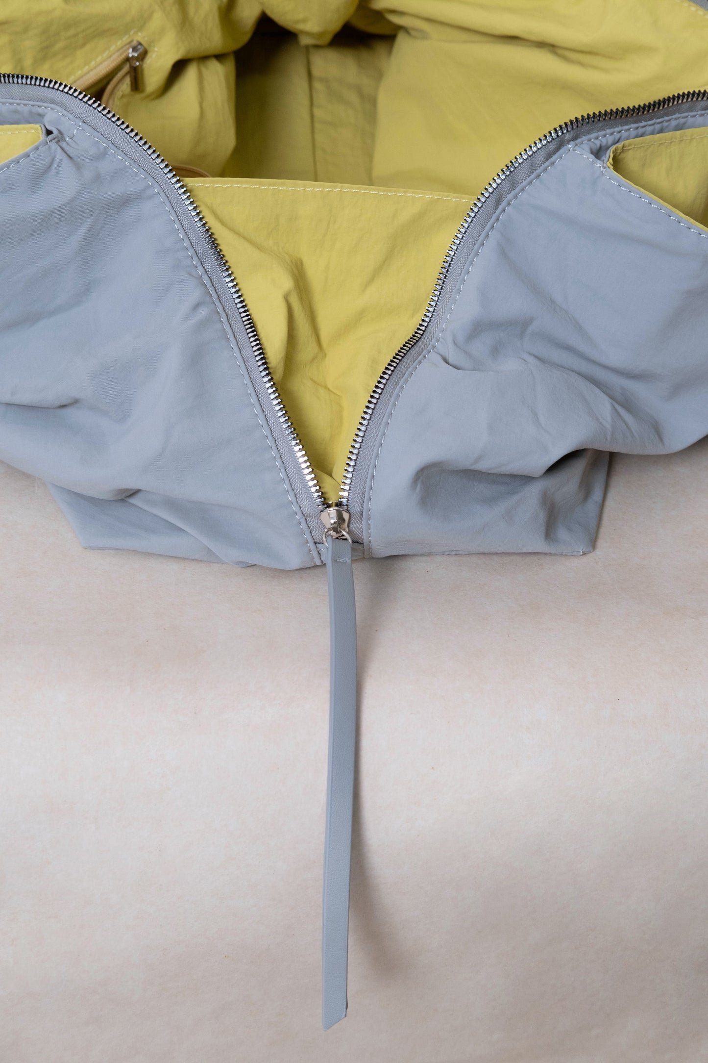 Classic Flow Vegan Leather Tote - Grey Yellow (With Charm)