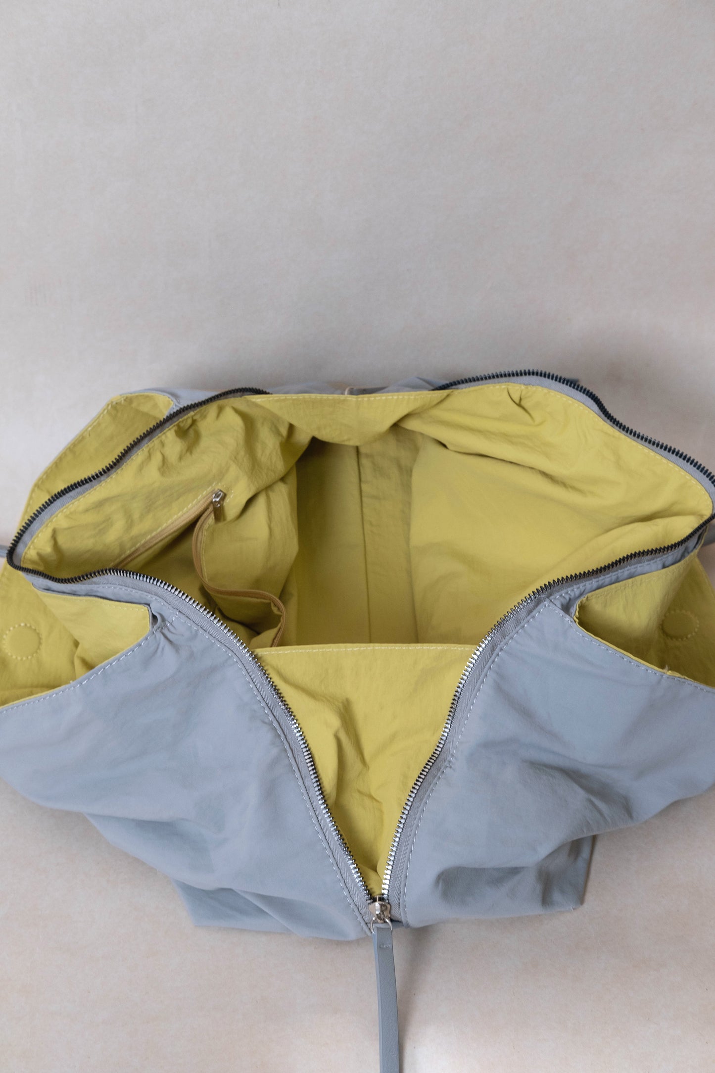 Classic Flow Vegan Leather Tote - Grey Yellow (With Charm)
