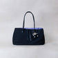 Classic Flow Vegan Leather Tote - Black Purple
