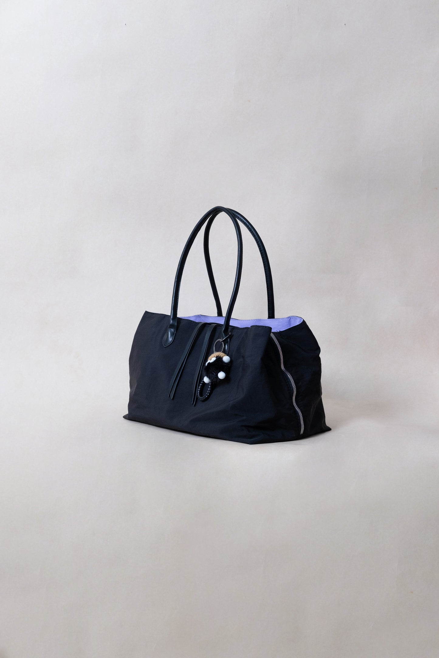 Classic Flow Vegan Leather Tote - Black Purple