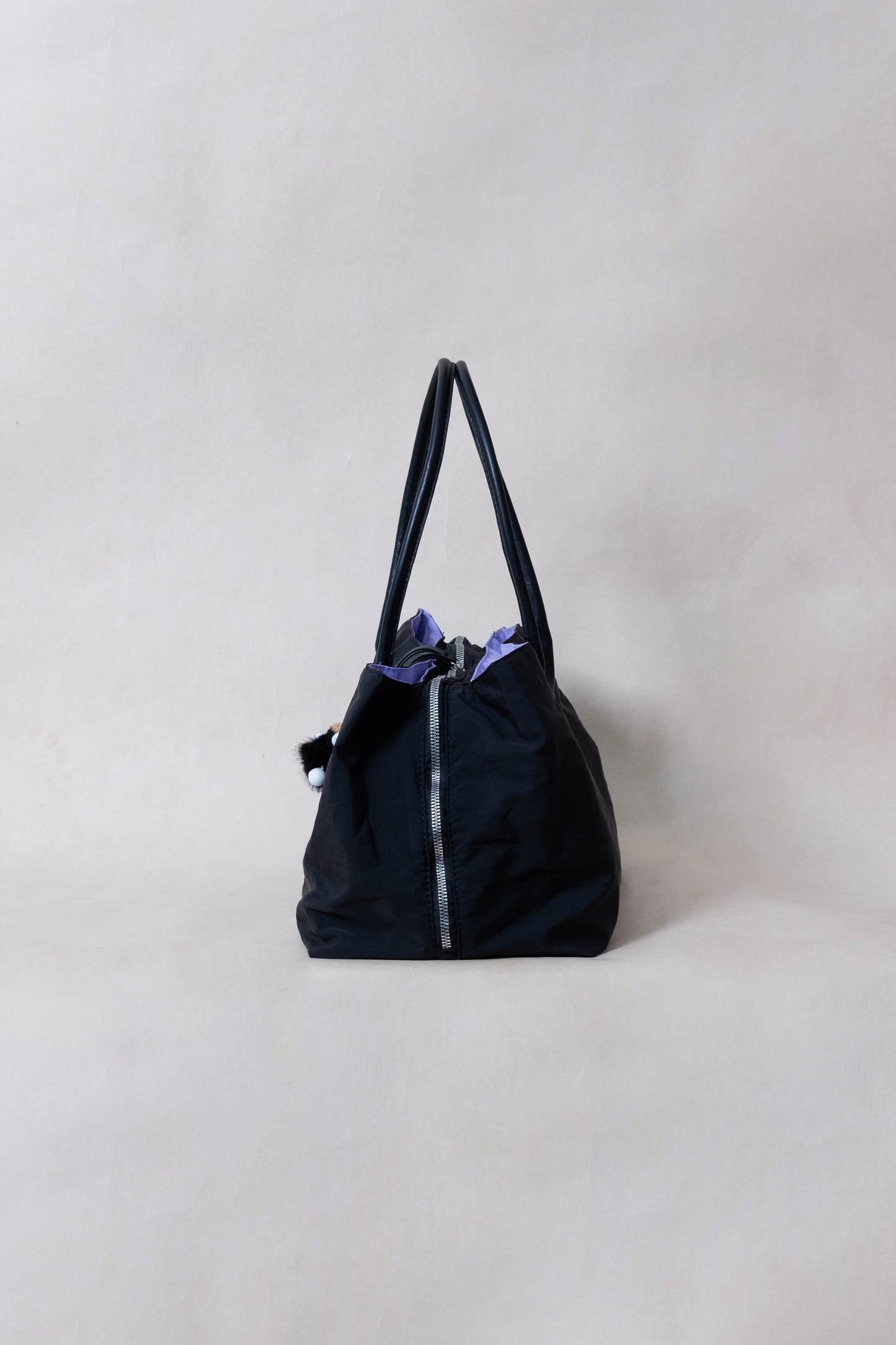 Classic Flow Vegan Leather Tote - Black Purple