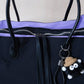 Classic Flow Vegan Leather Tote - Black Purple （With Charm）