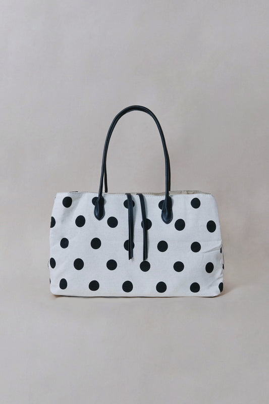 Classic Flow Canvas Tote - Polkadots