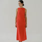 French Cotton Linen Tank Dress In Orange