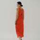 French Cotton Linen Tank Dress In Orange