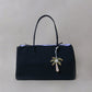 Classic Flow Nylon Tote - Black Purple (With Charm)