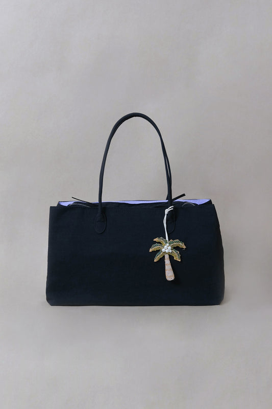 Classic Flow Nylon Tote - Black Purple