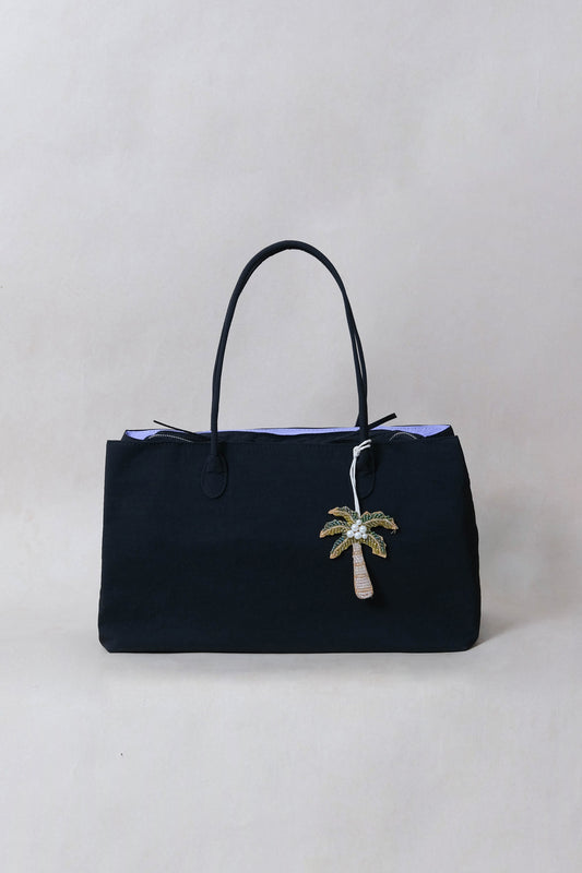 Classic Flow Nylon Tote - Black Purple