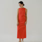 French Cotton Linen Tank Dress In Orange