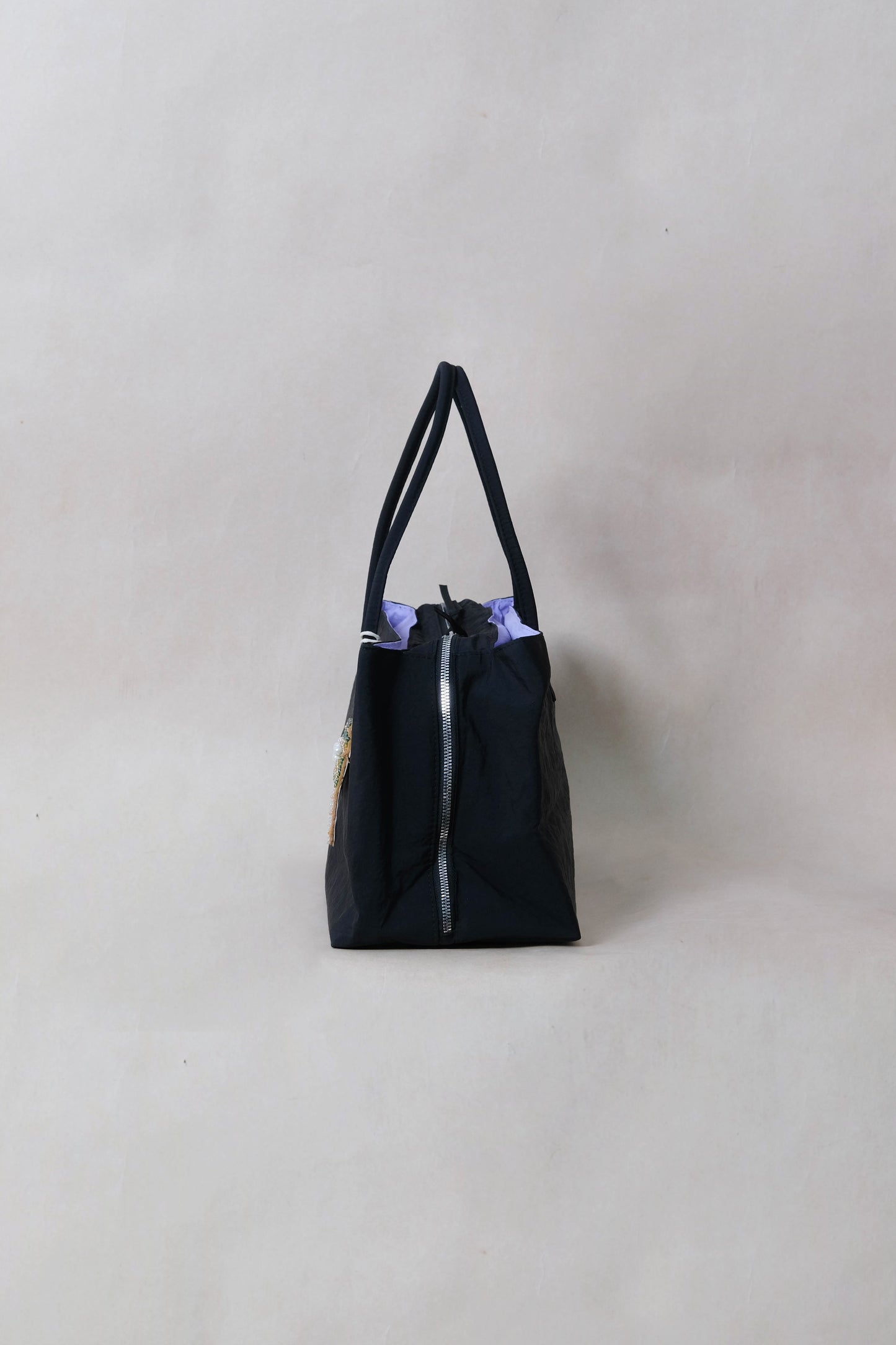 Classic Flow Nylon Tote - Black Purple