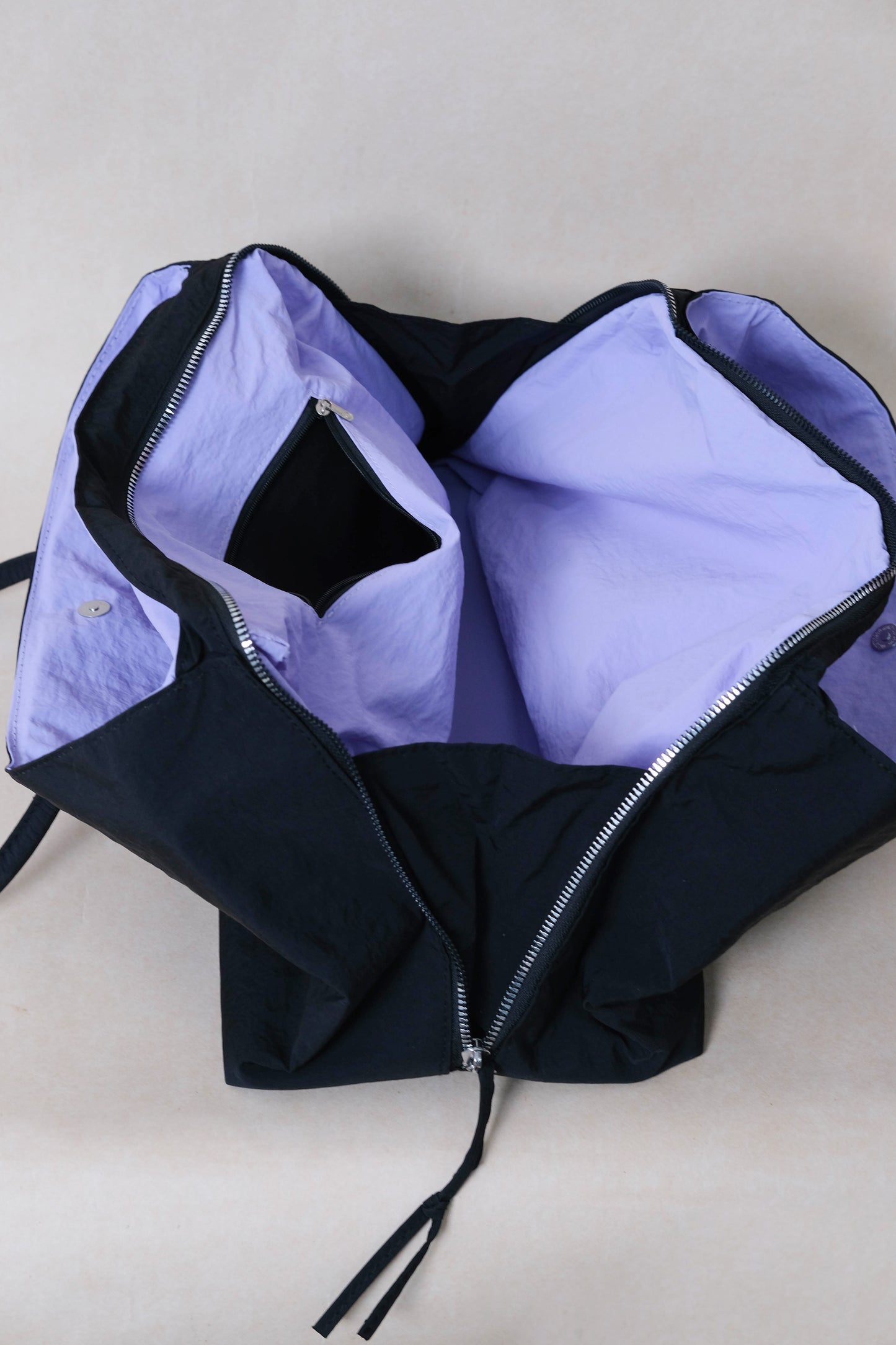 Classic Flow Nylon Tote - Black Purple