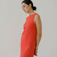 French Cotton Linen Tank Dress In Orange