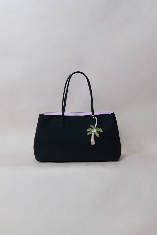 Classic Flow Nylon Tote - Black Pink