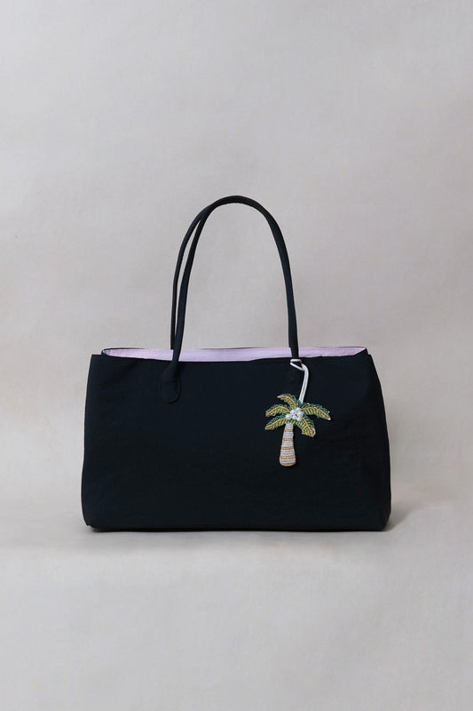 Classic Flow Nylon Tote - Black Pink
