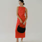French Cotton Linen Tank Dress In Orange