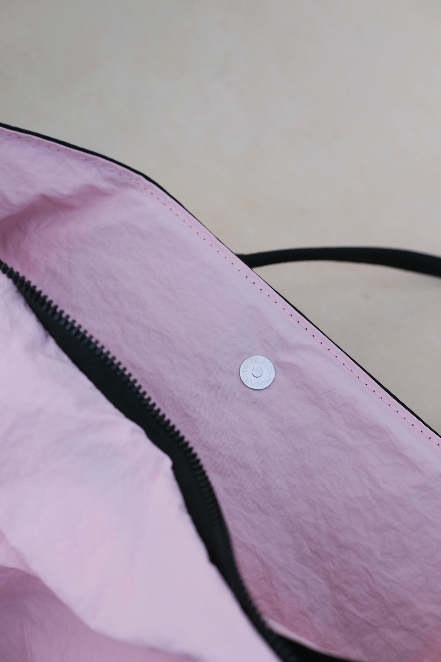 Classic Flow Nylon Tote - Black Pink (With Charm)