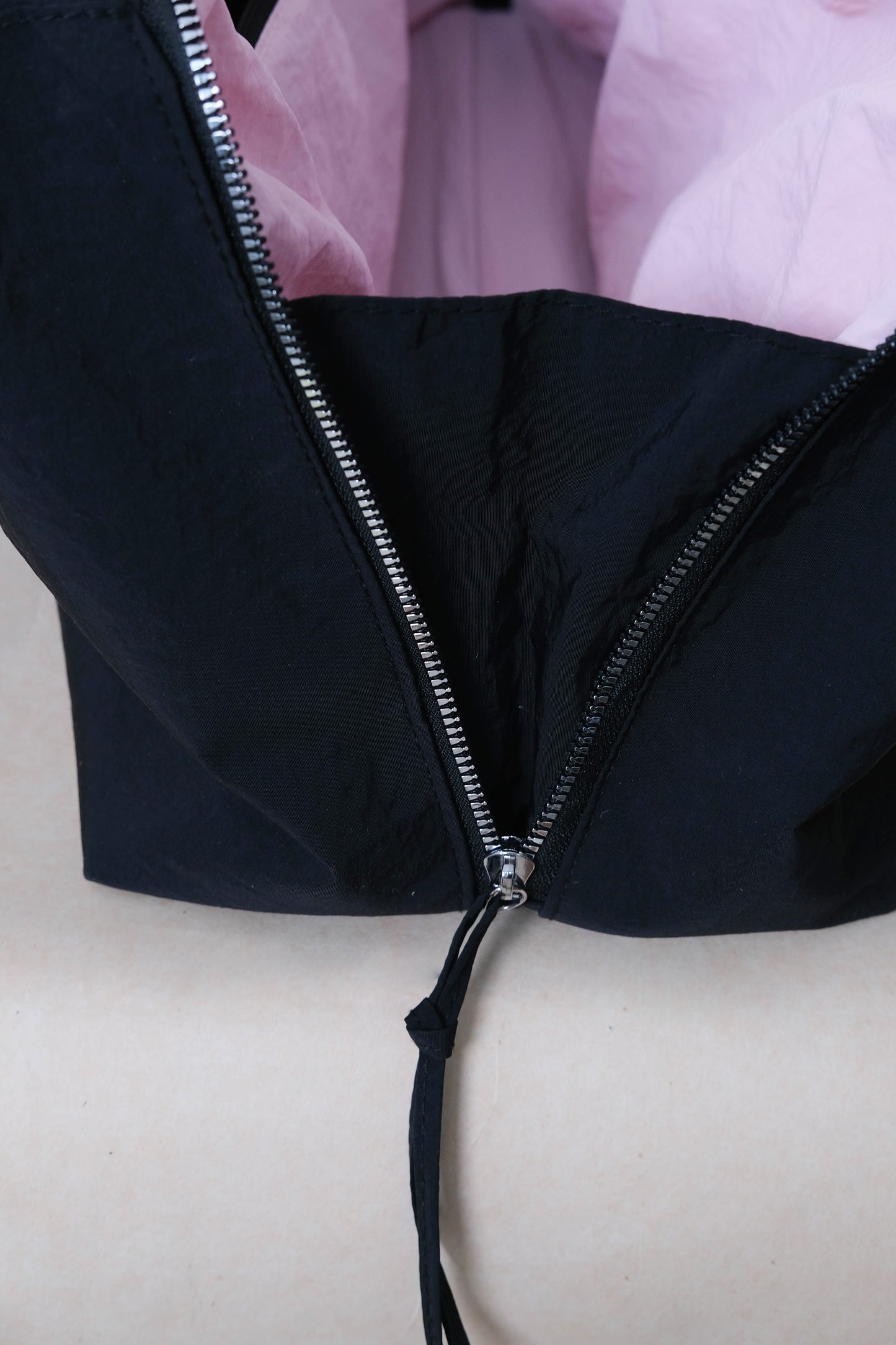 Classic Flow Nylon Tote - Black Pink (With Charm)