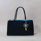 Classic Flow Nylon Tote - Black Blue (With Charm)