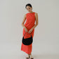 French Cotton Linen Tank Dress In Orange