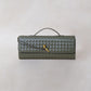 Artisan Crafted Flap Bag - Shinny Olive Green
