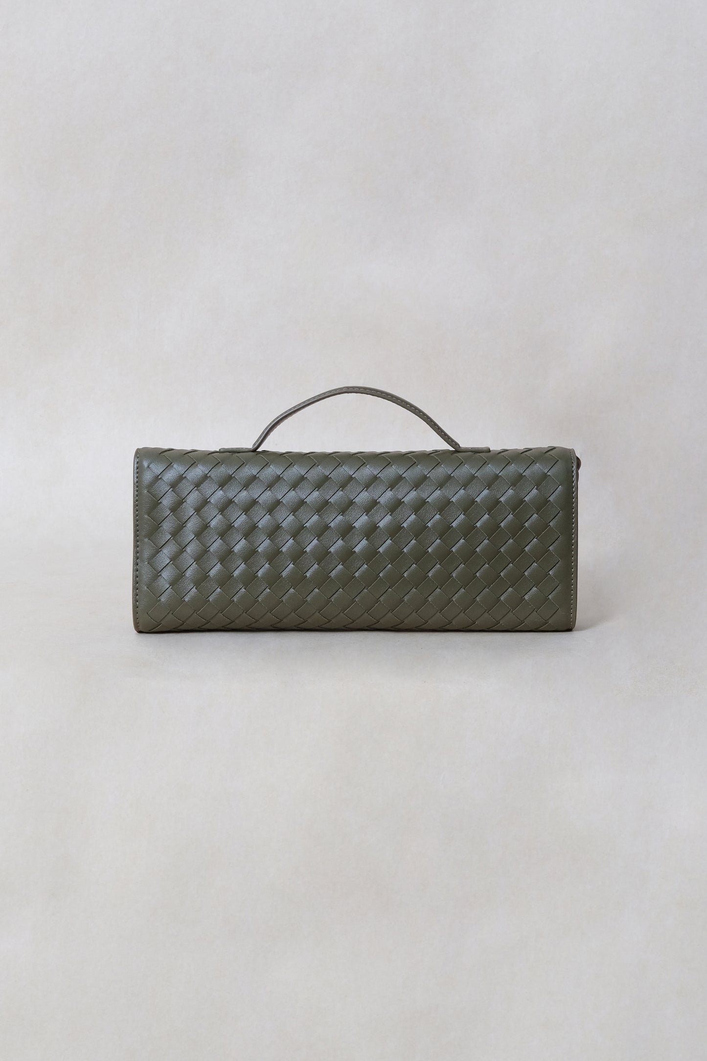 Artisan Crafted Flap Bag - Shinny Olive Green