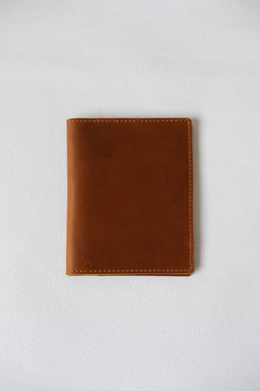 Voyage Luxe Genuine Leather Passport Sleeve In Brown