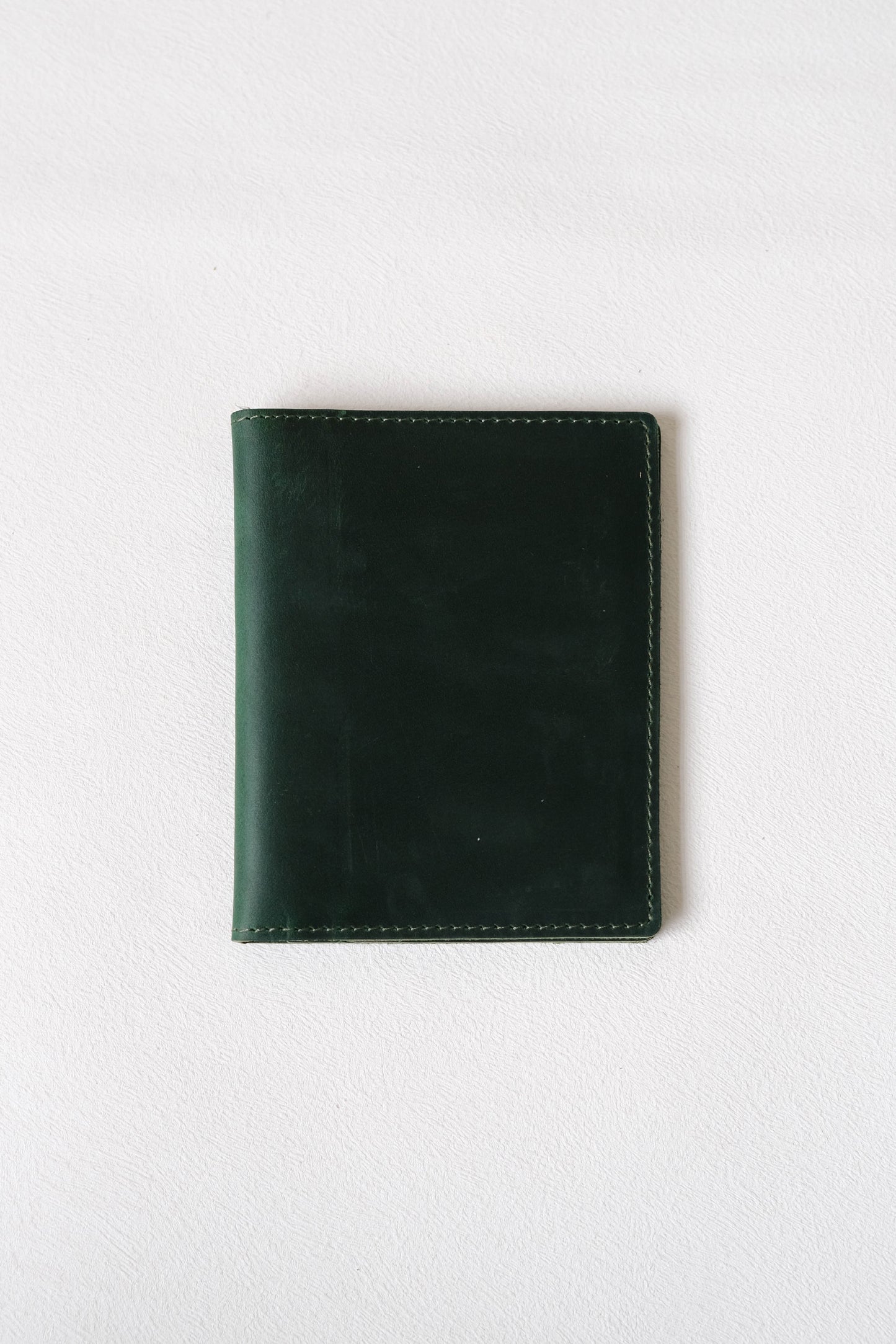 Voyage Luxe Genuine Leather Passport Sleeve In Dark Green