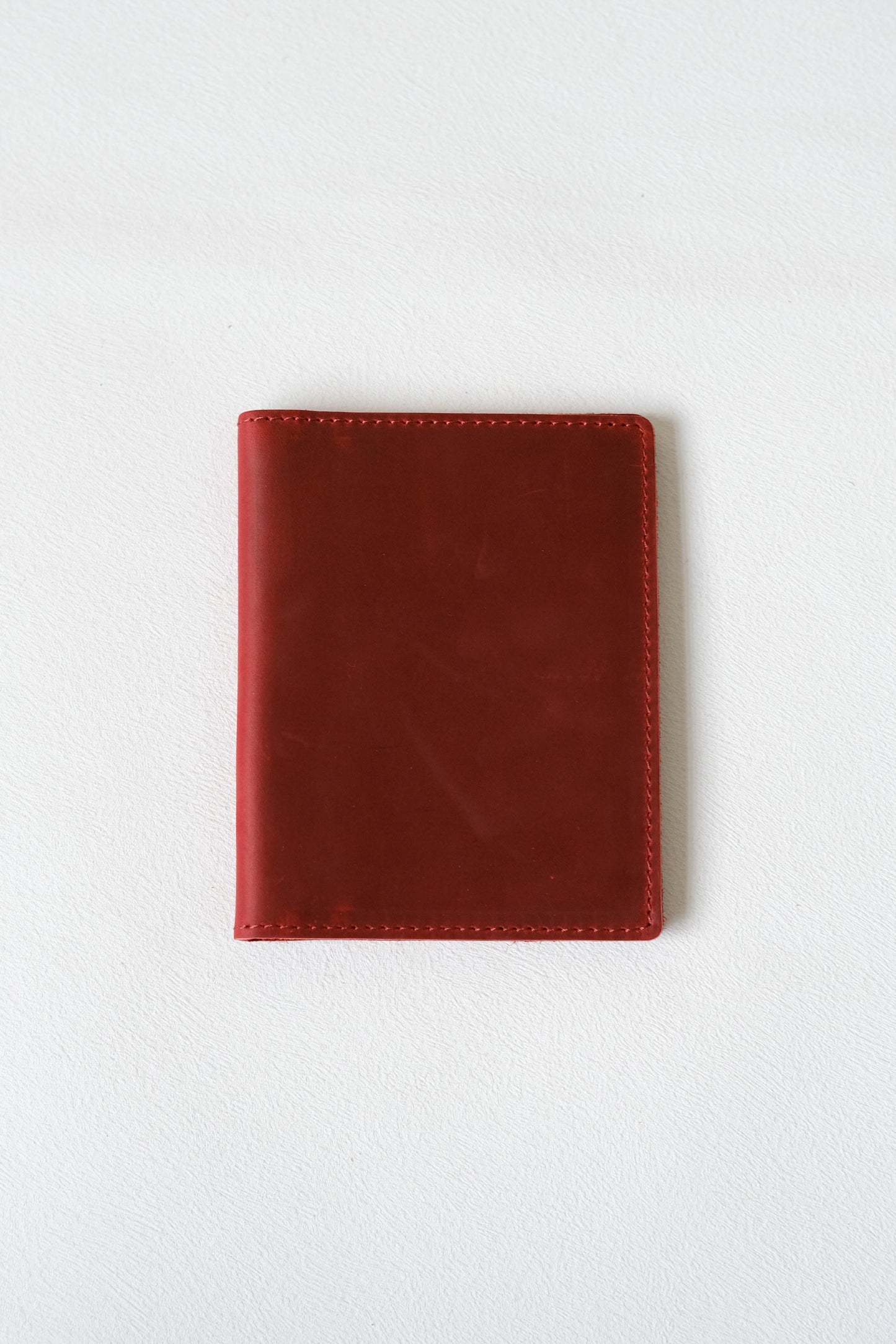 Voyage Luxe Genuine Leather Passport Sleeve In Wine Red