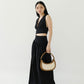 V-neck Sleeveless Tank Top + Long Dress in Classic Black in Suit