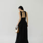 V-neck Sleeveless Tank Top + Long Dress in Classic Black in Suit
