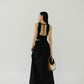 V-neck Sleeveless Tank Top + Long Dress in Classic Black in Suit