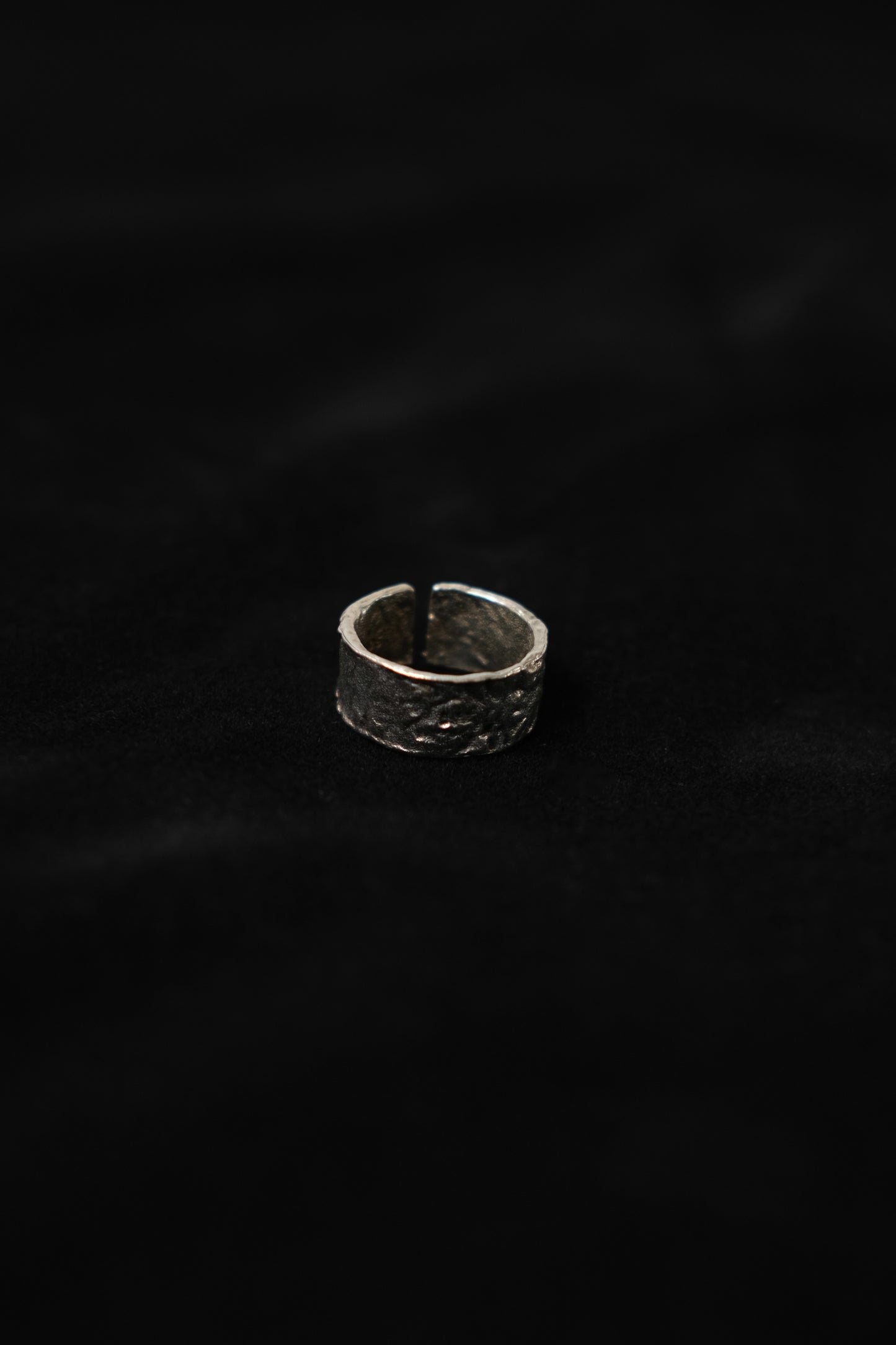 Tinfoil wrinkled metal texture ring in Sterling Silver