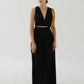 V-neck Sleeveless Tank Top + Long Dress in Classic Black in Suit