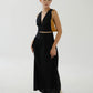 V-neck Sleeveless Tank Top + Long Dress in Classic Black in Suit