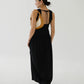 V-neck Sleeveless Tank Top + Long Dress in Classic Black in Suit