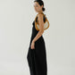 V-neck Sleeveless Tank Top + Long Dress in Classic Black in Suit