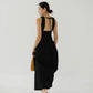 V-neck Sleeveless Tank Top + Long Dress in Classic Black in Suit