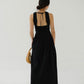 V-neck Sleeveless Tank Top + Long Dress in Classic Black in Suit