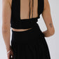 V-neck Sleeveless Tank Top + Long Dress in Classic Black in Suit