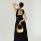 V-neck Sleeveless Tank Top + Long Dress in Classic Black in Suit