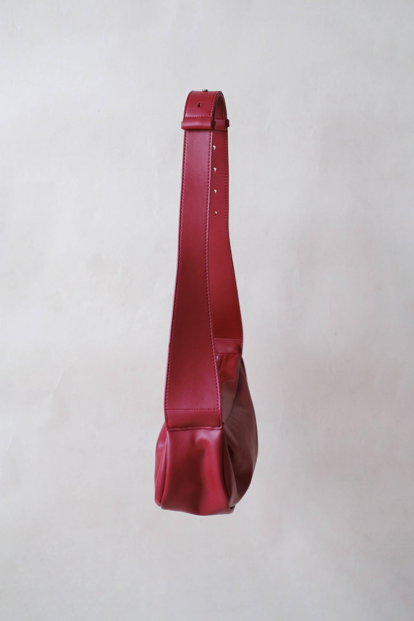 PU Soft Leather Pillow Bag in Ancora Red